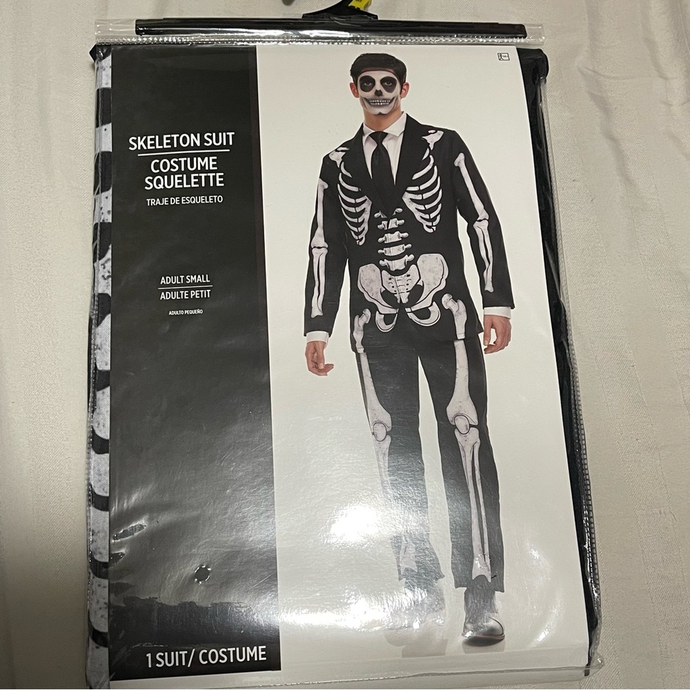 NIP Mens Skeleton Dia De Los Muertos mens suit Halloween costume S
